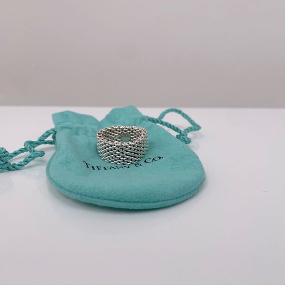 Tiffany & Co. Jewelry - Tiffany & Co. Somerset Sterling Silver Mesh Chain Link Ring Size 7